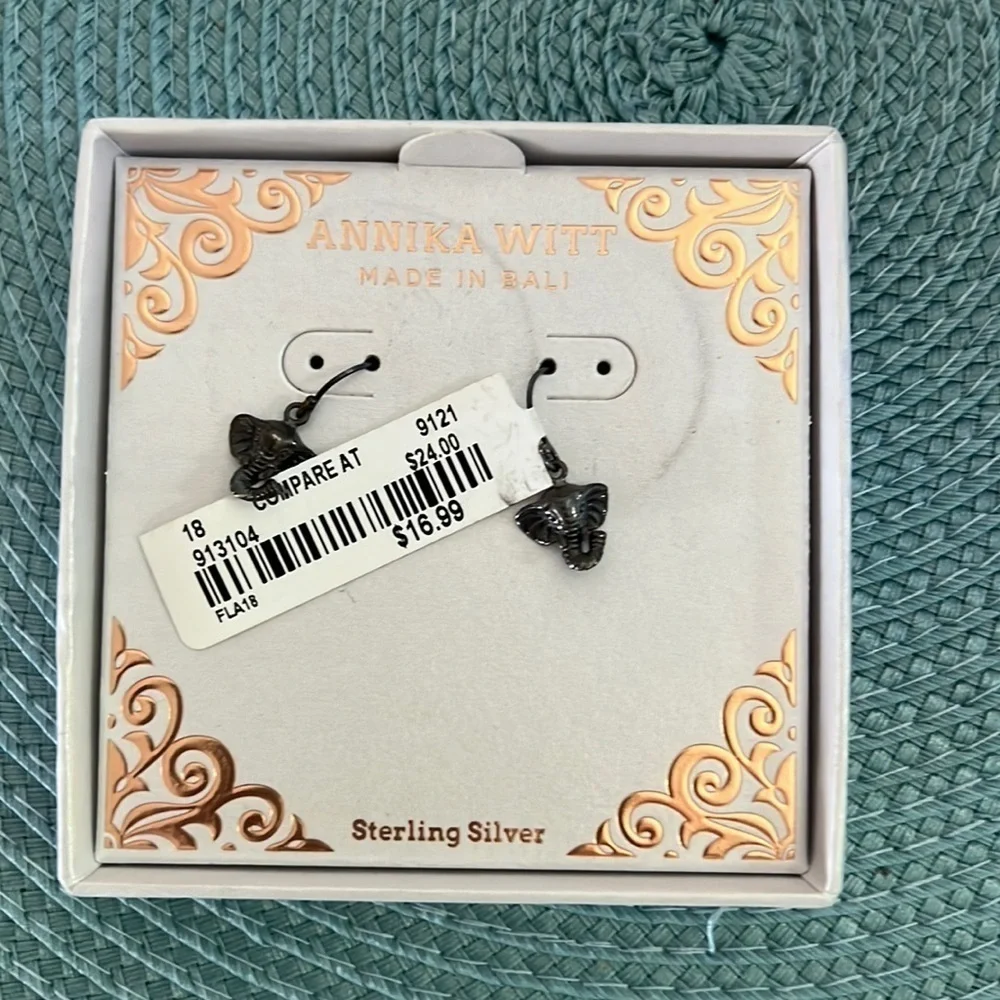 Annika Witt Sterling Silver Elephant earrings